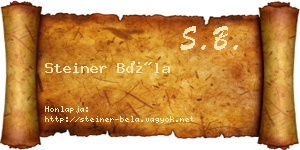 Steiner Béla névjegykártya