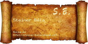 Steiner Béla névjegykártya